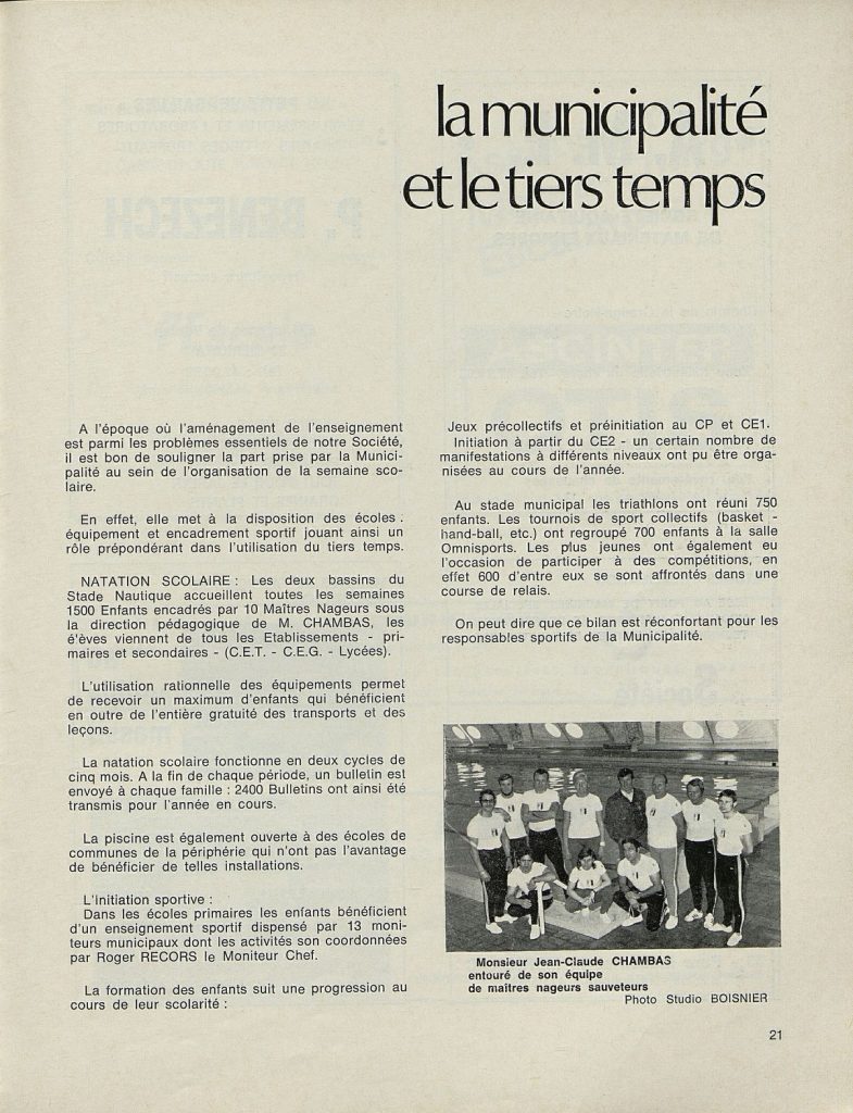 Extrait de Mérignac Ville Verte, bulletin municipal officiel, n° 4, 1972. Archives communales de Mérignac, 1 C 12.