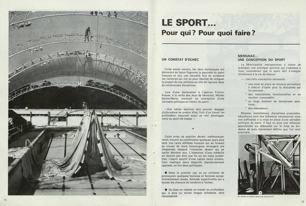 Extrait de Mérignac Ville Verte, revue municipale d’information, n° 3, décembre 1976. Archives communales de Mérignac, 1 C 14.